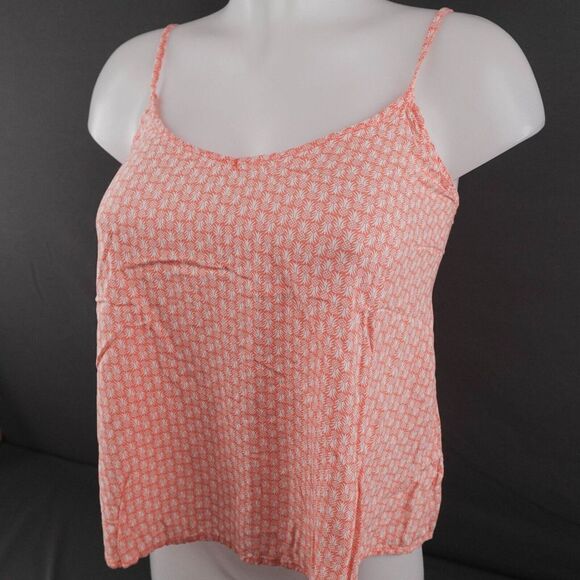 Old Navy Womens Tank Top XS Peach Ditzy Pineapple Flowy Split Back Flowy Casual - Picture 4 of 12